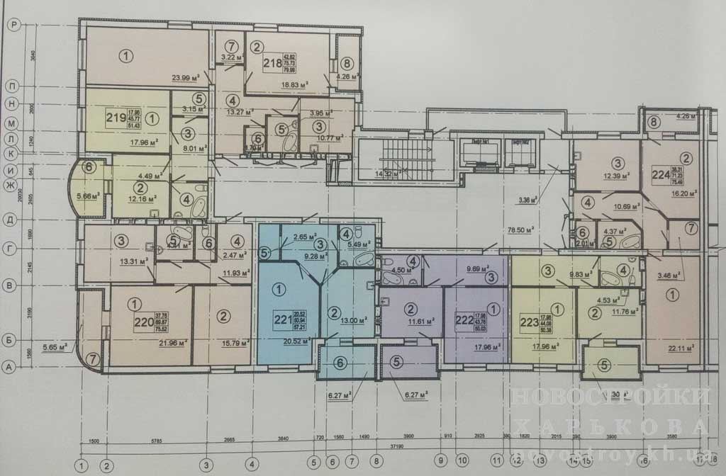 План, ЖК Инфинити, 3 секция, типовой этаж