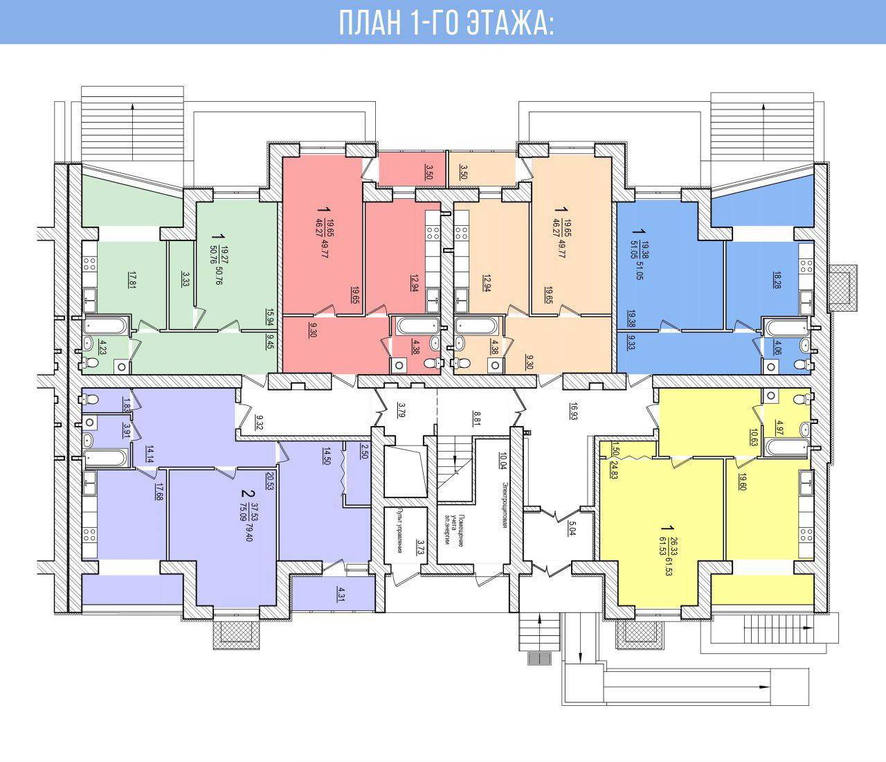 ЖК Dominant, секция 3, план 1 этажа