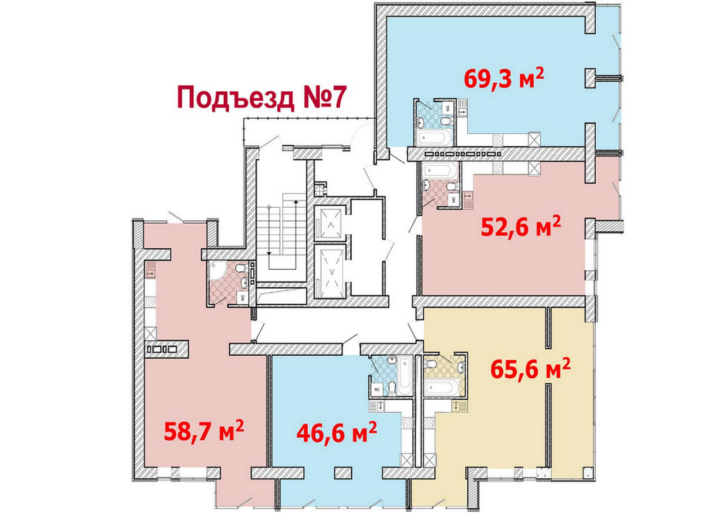 План, ЖД по улице Клочковской, 93, 11-12 этаж