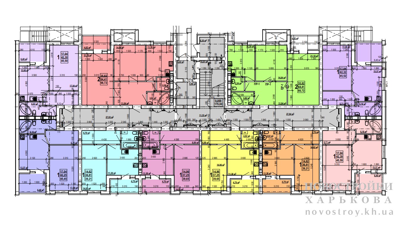 План, ЖК Мира-3, дом 18Б, 1 этаж