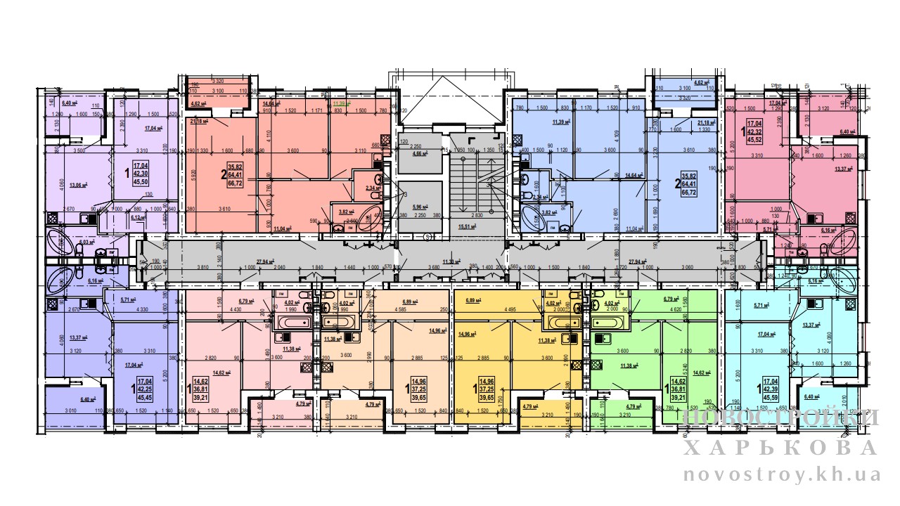План, ЖК Мира-3, дом 18Б, 2-9 этаж
