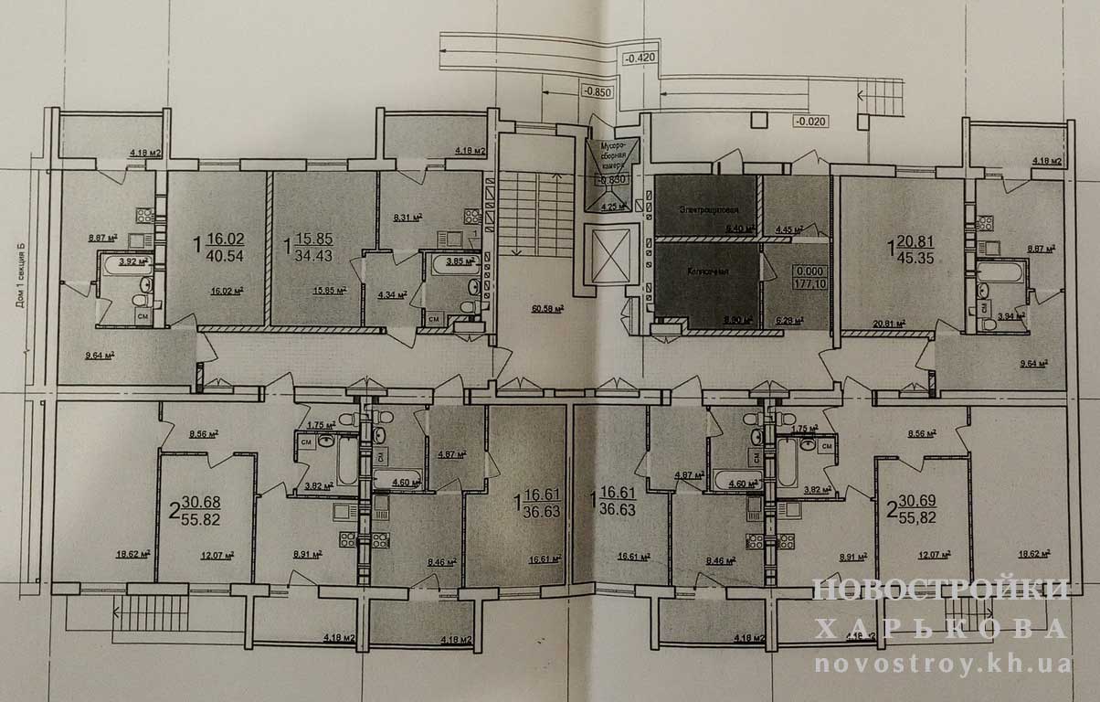 План, ЖК Ньютона, дом 11А, 1 этаж