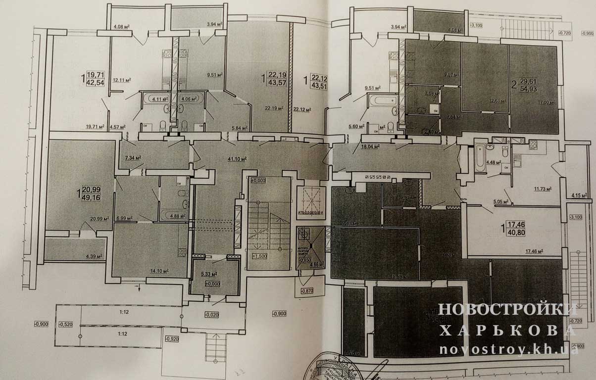 План, ЖК Ньютона, дом 11Б, 1 этаж