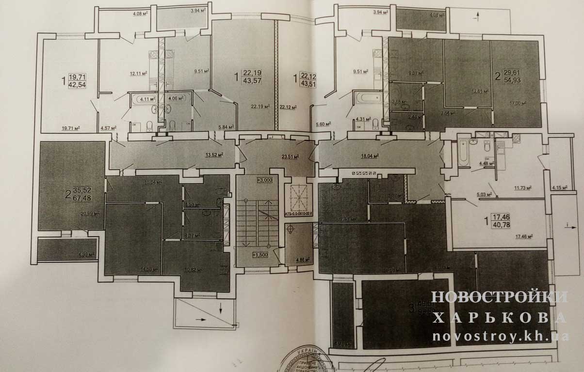 План, ЖК Ньютона, дом 11Б, 2-9 этаж