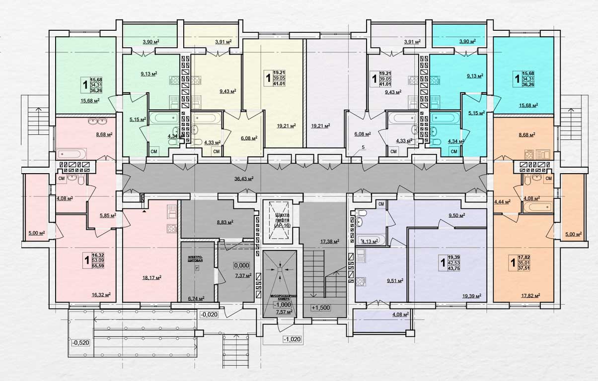 План, ЖК Ньютона, дом 16, 1 этаж
