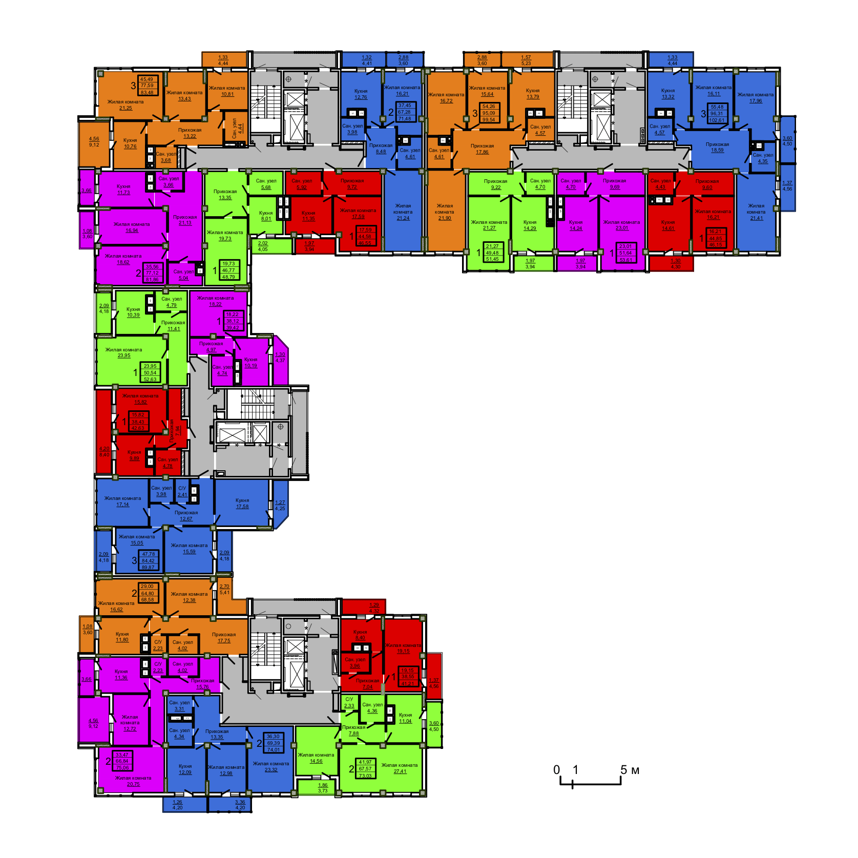 План 6-16-го этажа, ЖК Слобожанский квартал-2