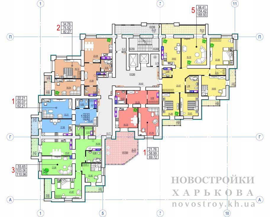 ЖК Театральный на Сумской, 35, план 2 этажа